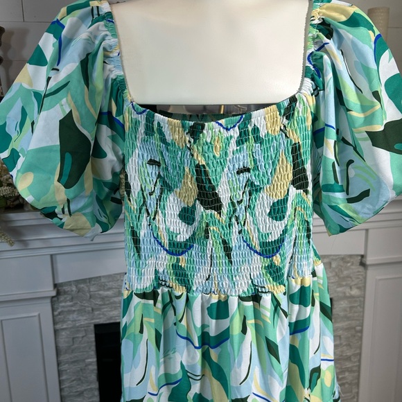 Vibrant Green and Blue Maxi Dress - Picture 2 of 11